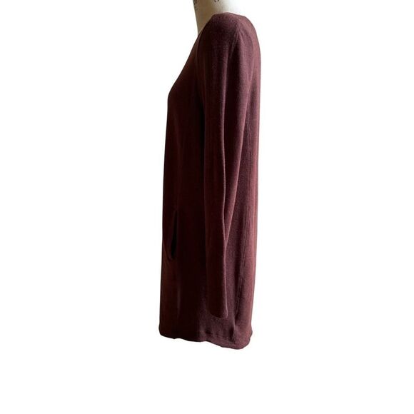 Athleta Modal Tunic Sweatshirt Dress Size Medium EUC Burgundy - Picture 5 of 5